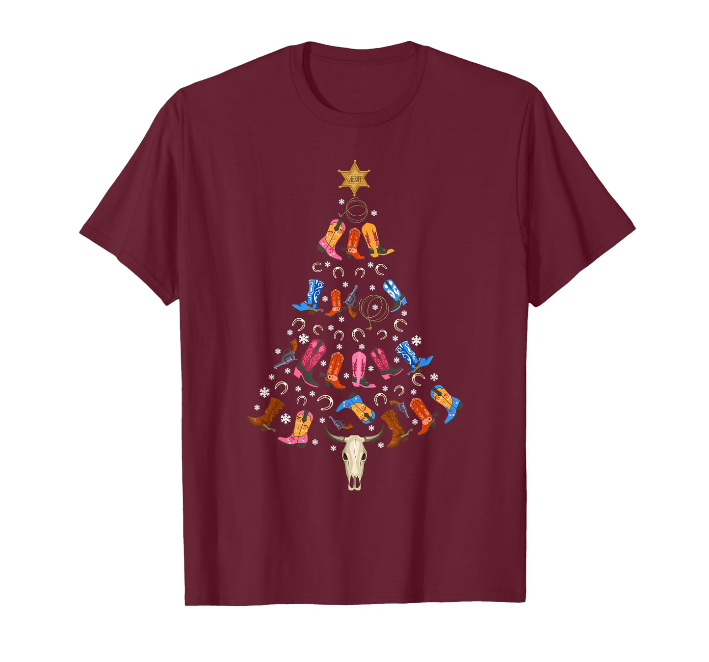 Funny Cowboy Gift Men Women Kids Ugly Christmas Cowboy T-Shirt