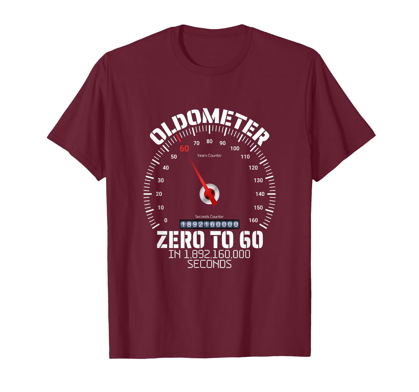 60th Birthday Oldometer Zero To 60 Years Funny 60th Birthday T-Shirt