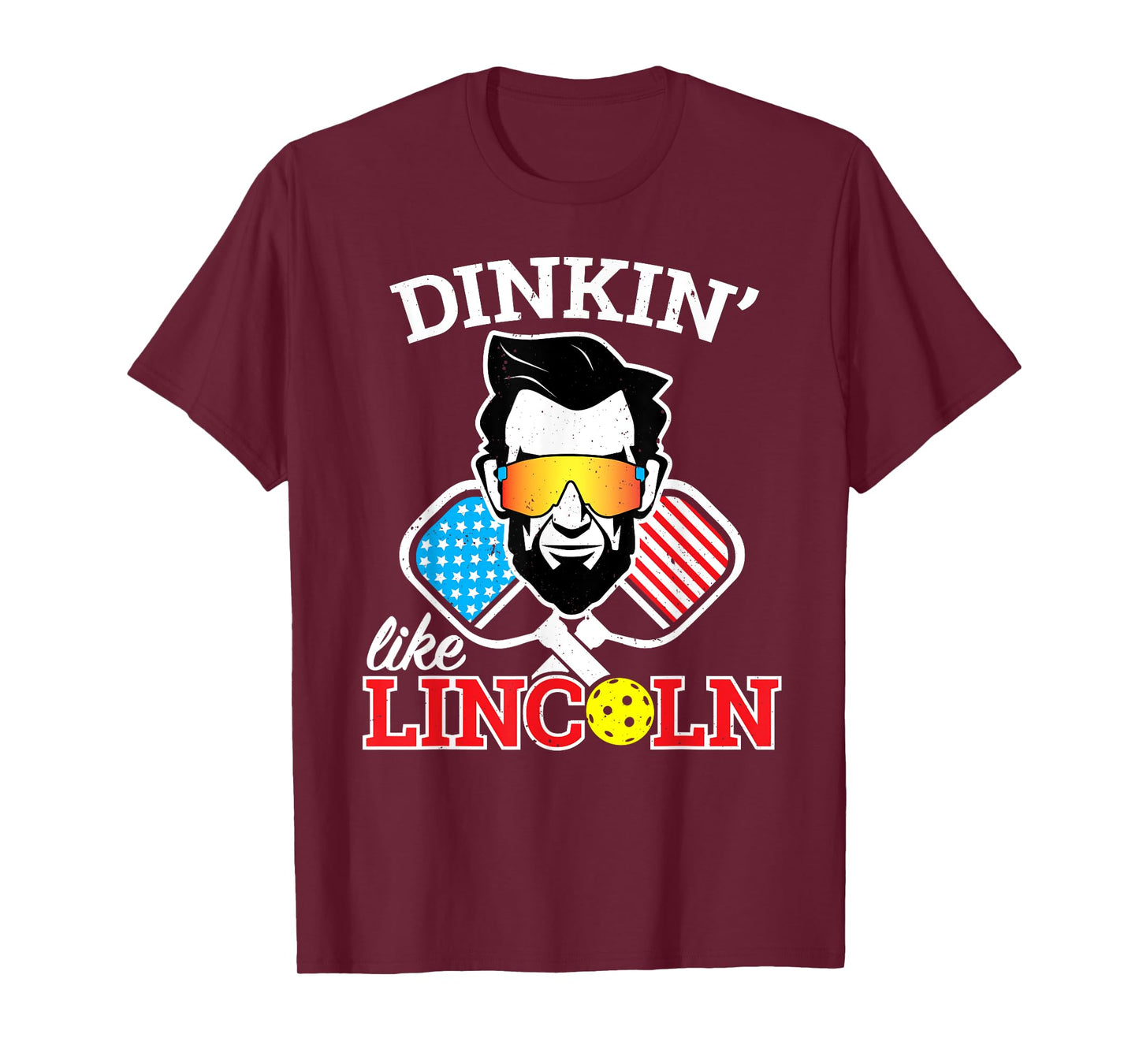 Funny Pickleball Dinkin Like Lincoln July 4th Pickle Ball T-Shirt
