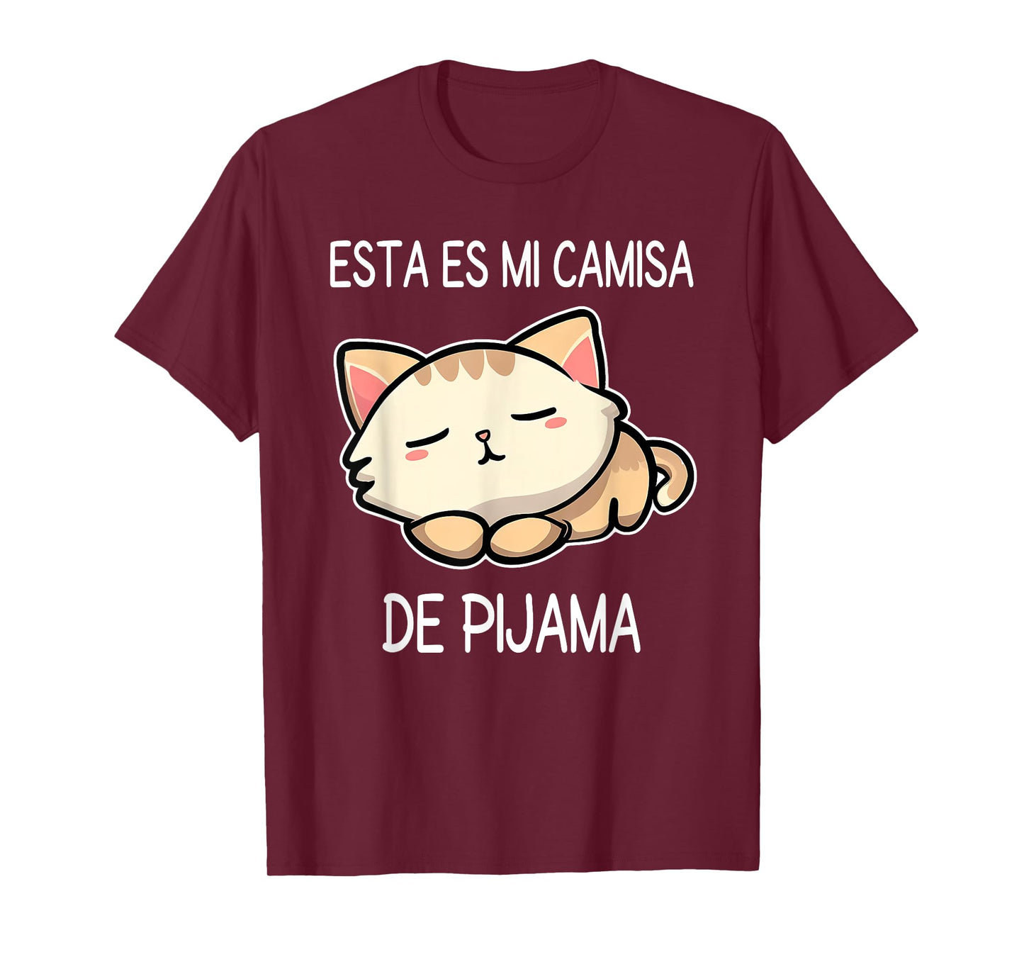 Sleepy Cat Pyjamas Spanish Pijama Cute Sleeping Cat T-Shirt for Men Women Girls Kids