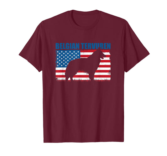 American Flag Belgian Tervuren Women Kids Men T-Shirt