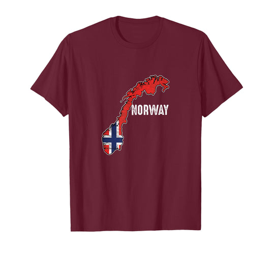 Vintage Patriotic Norwegian Pride Norway Flag T-Shirt for Women Kids Men