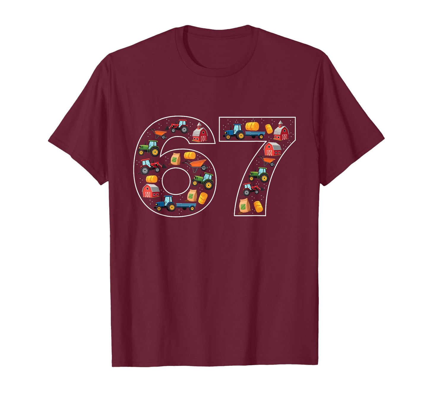67 Farming Six Seven Farmer Farm Tractor T-Shirt