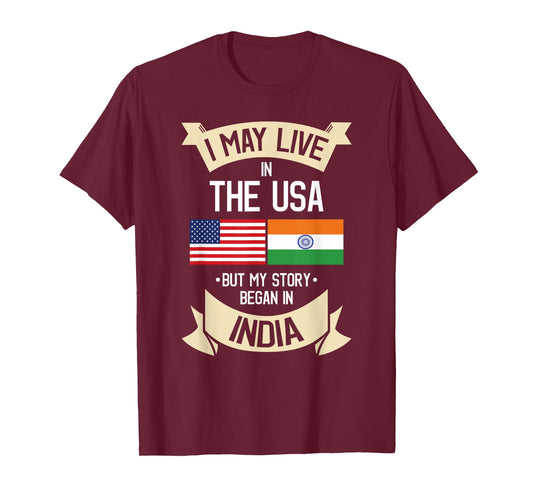 American Flag UAD Indian India Gift Roots T-Shirt T-Shirt