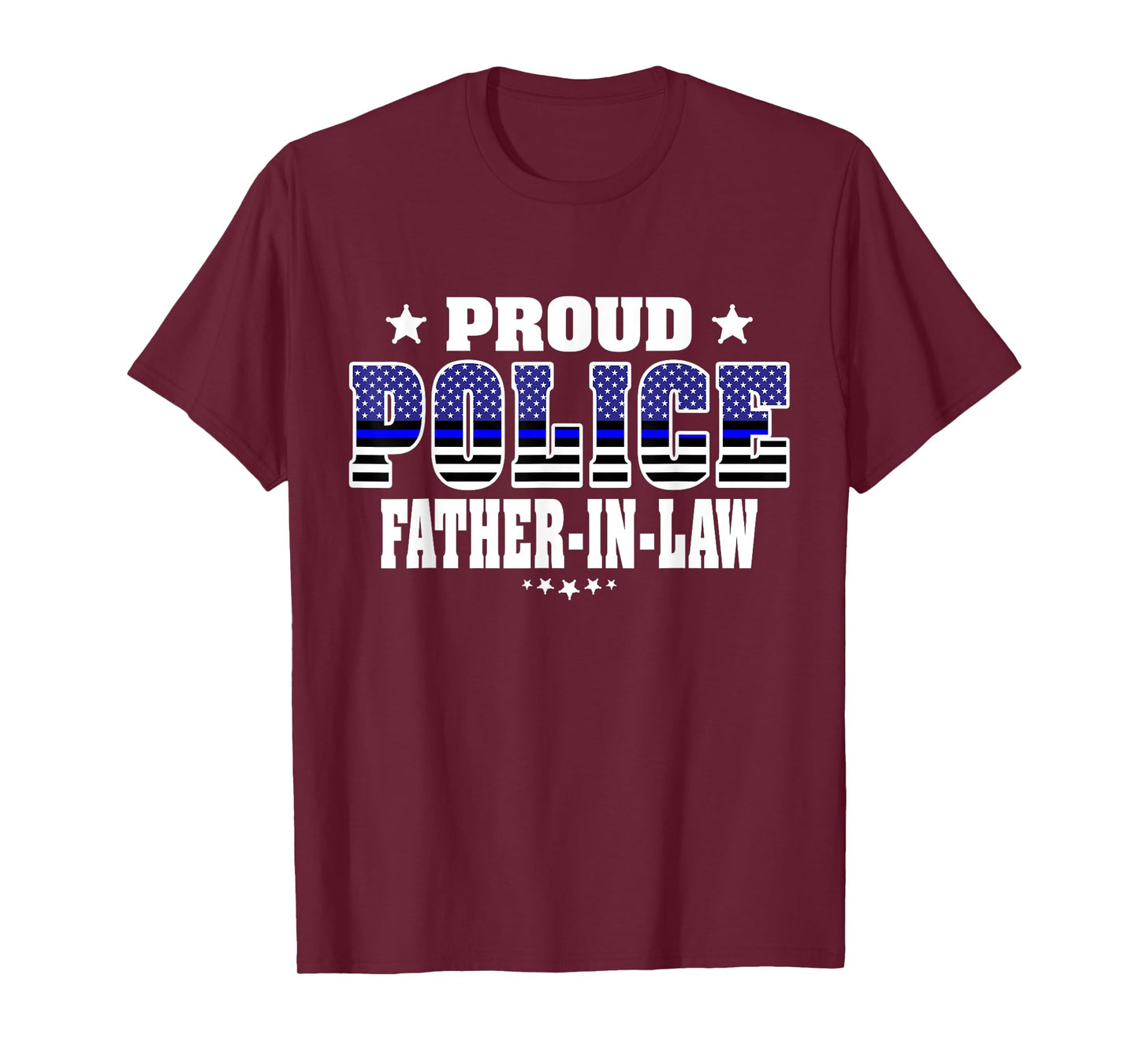 Proud Police Father-In-Law Thin Blue Line US Cop Dad-In-Law T-Shirt