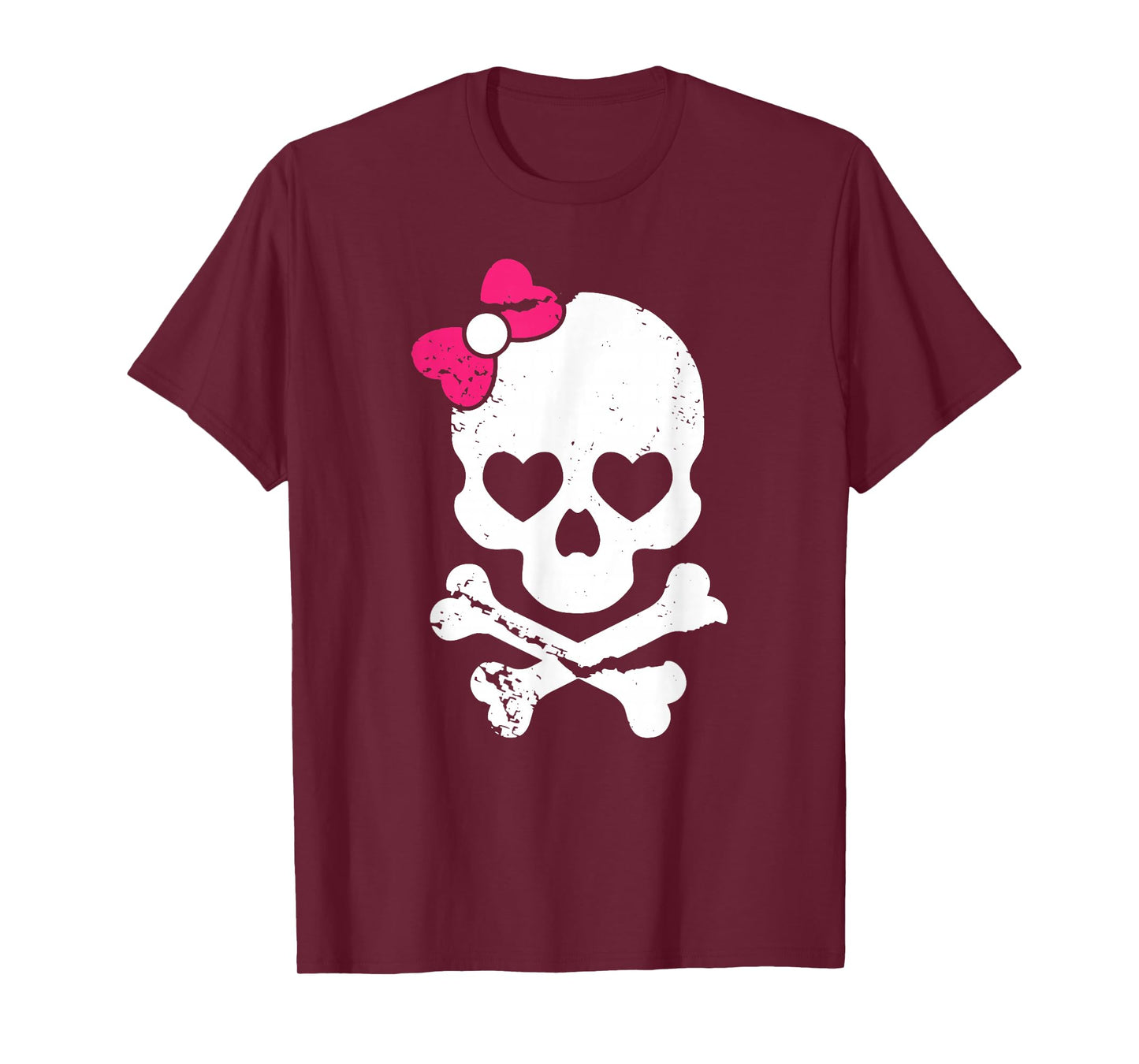 Cute Skull and Cross Bone Pink Bow Tie Women Girls Adorable Premium T-Shirt