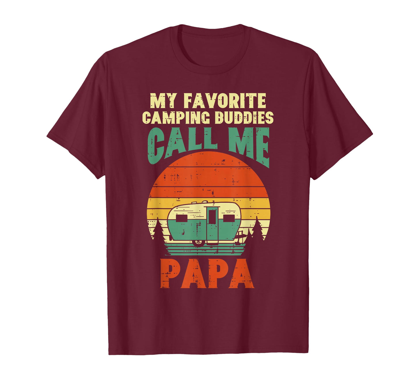 Favorite Camping Buddies Call Me Papa Retro Outdoor Dad Men T-Shirt