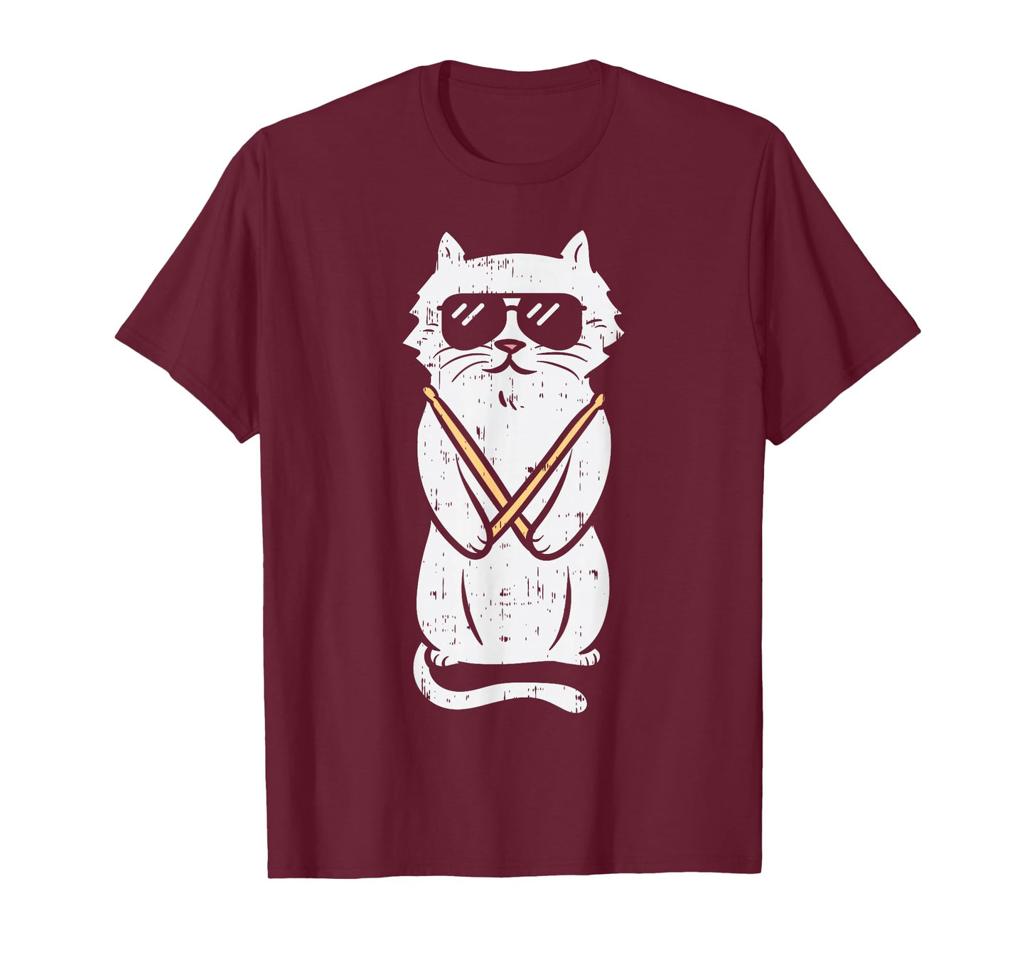 Cat Drumstick Rock Music Drumming Animal Pet Drummer Gift T-Shirt