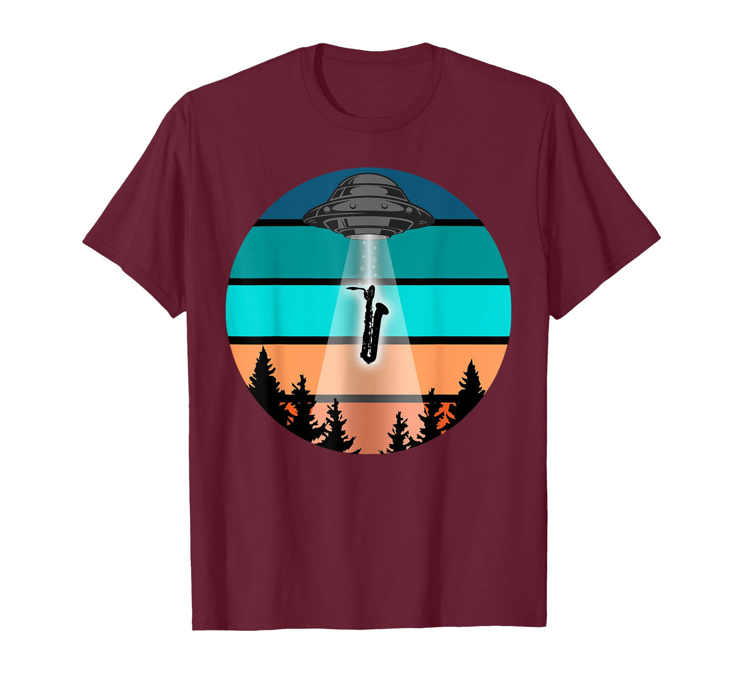 Funny UFO Baritone Saxophone | Jazz Bari Sax Alien Spaceship T-Shirt