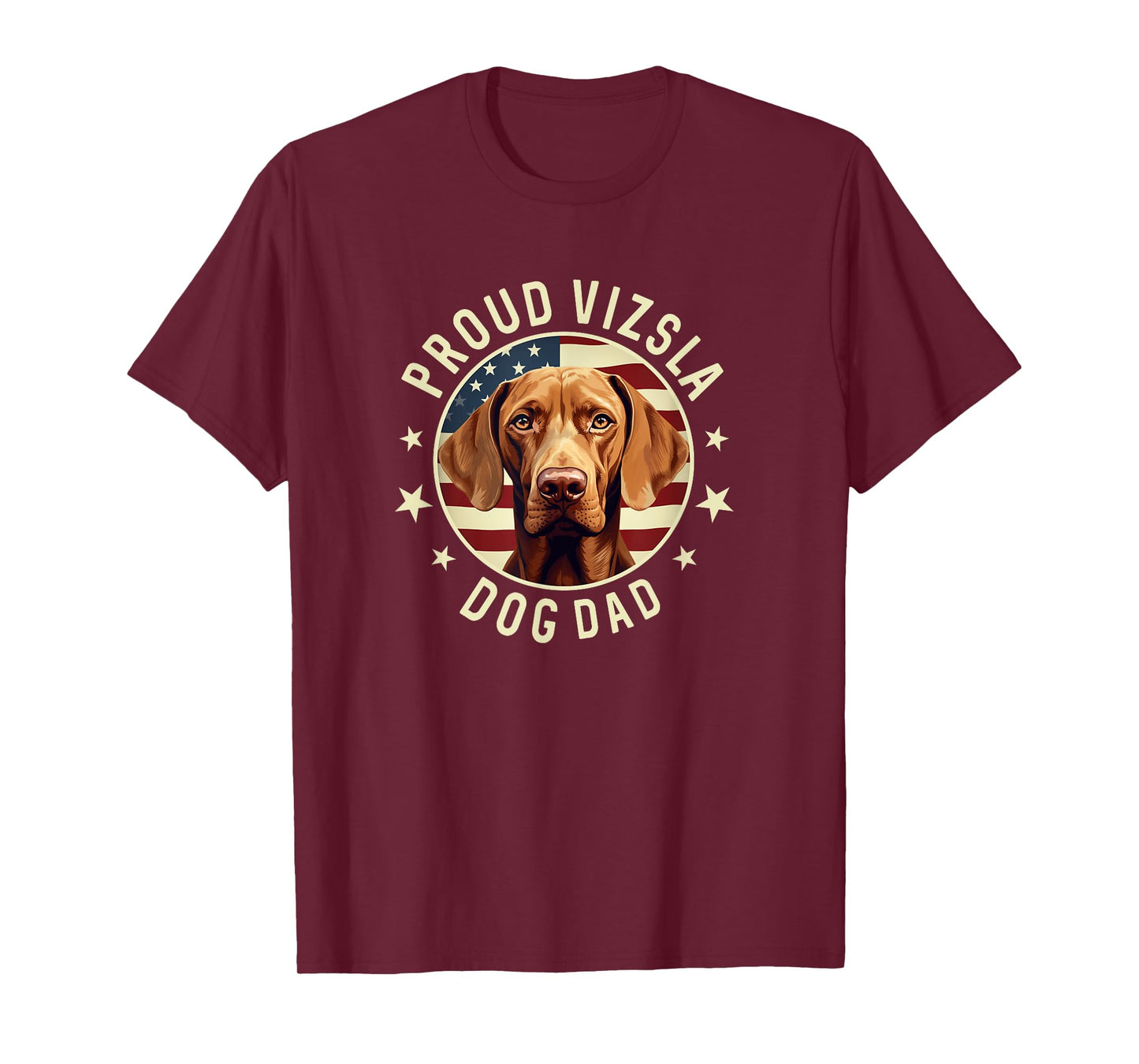 Vizsla Dad American Flag, Mens Proud Vizsla Dad T-Shirt