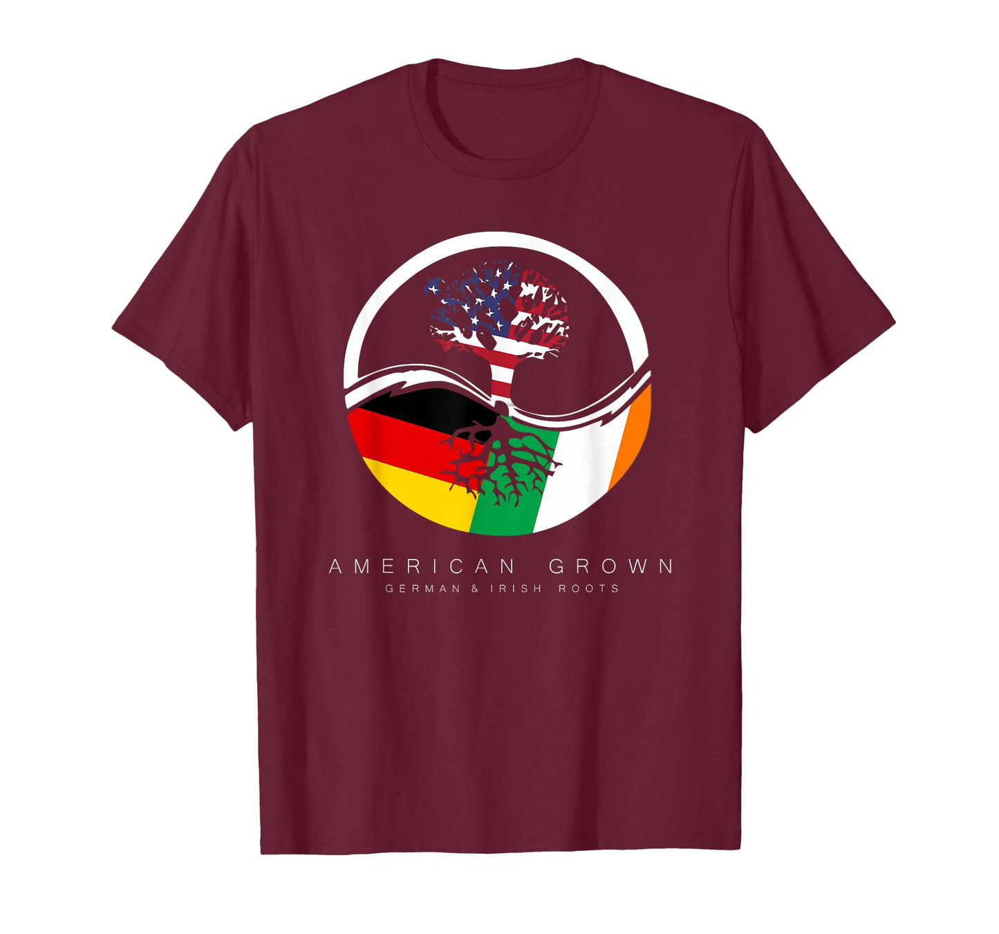 Irish German Roots - American Grown with Flag T-Shirt
