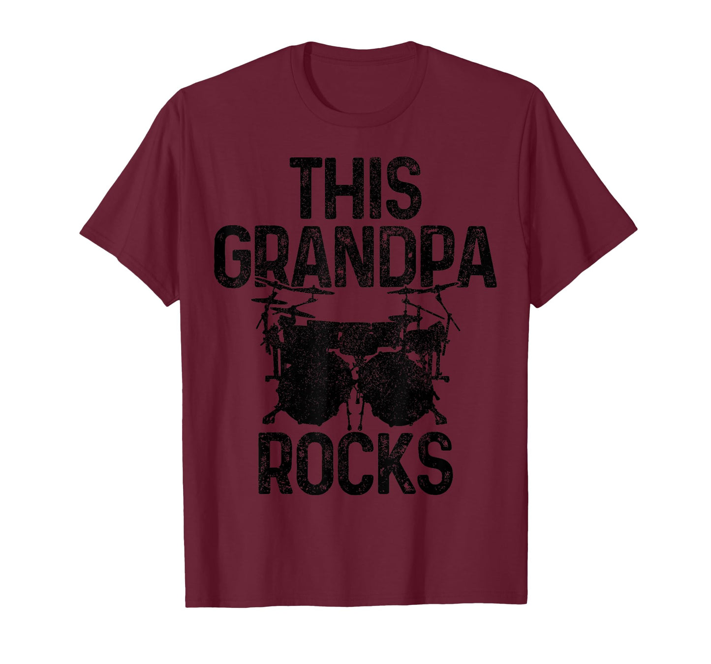 Drummer This Grandpa Rocks Father's Day Funny Vintage Drums T-Shirt