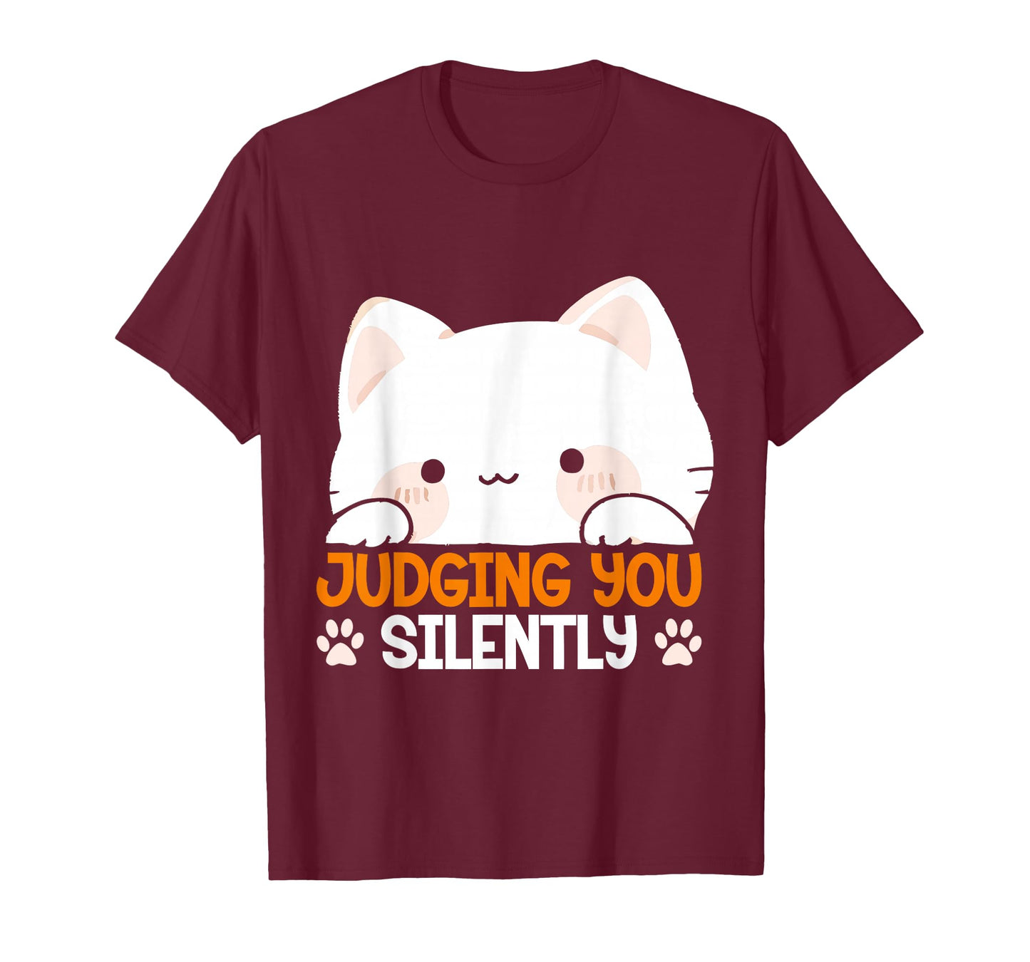 Judging You Silently Kitten Lover Sarcasm Adorable Cat Men Women Kids T-Shirt