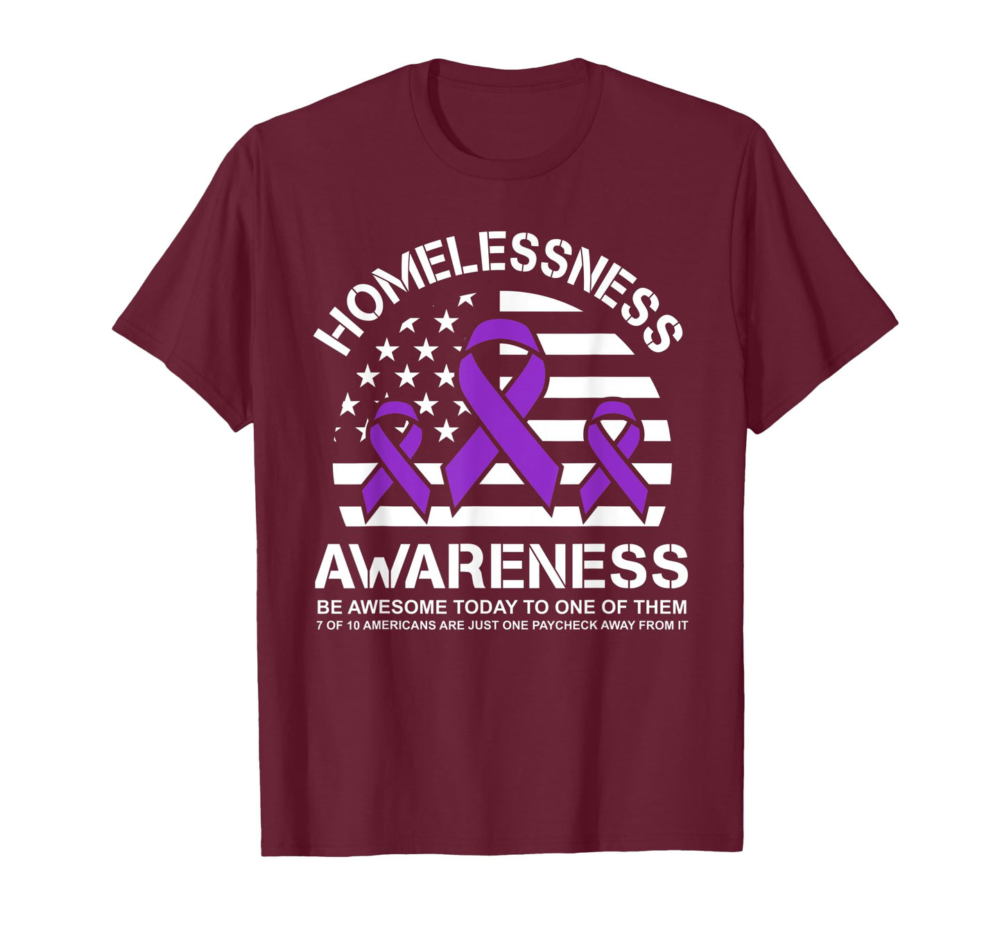 Homelessness Awareness Month USA Flag T-Shirt for Women Men