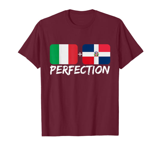 Italian Plus Dominican Perfection Heritage Flag T-Shirt