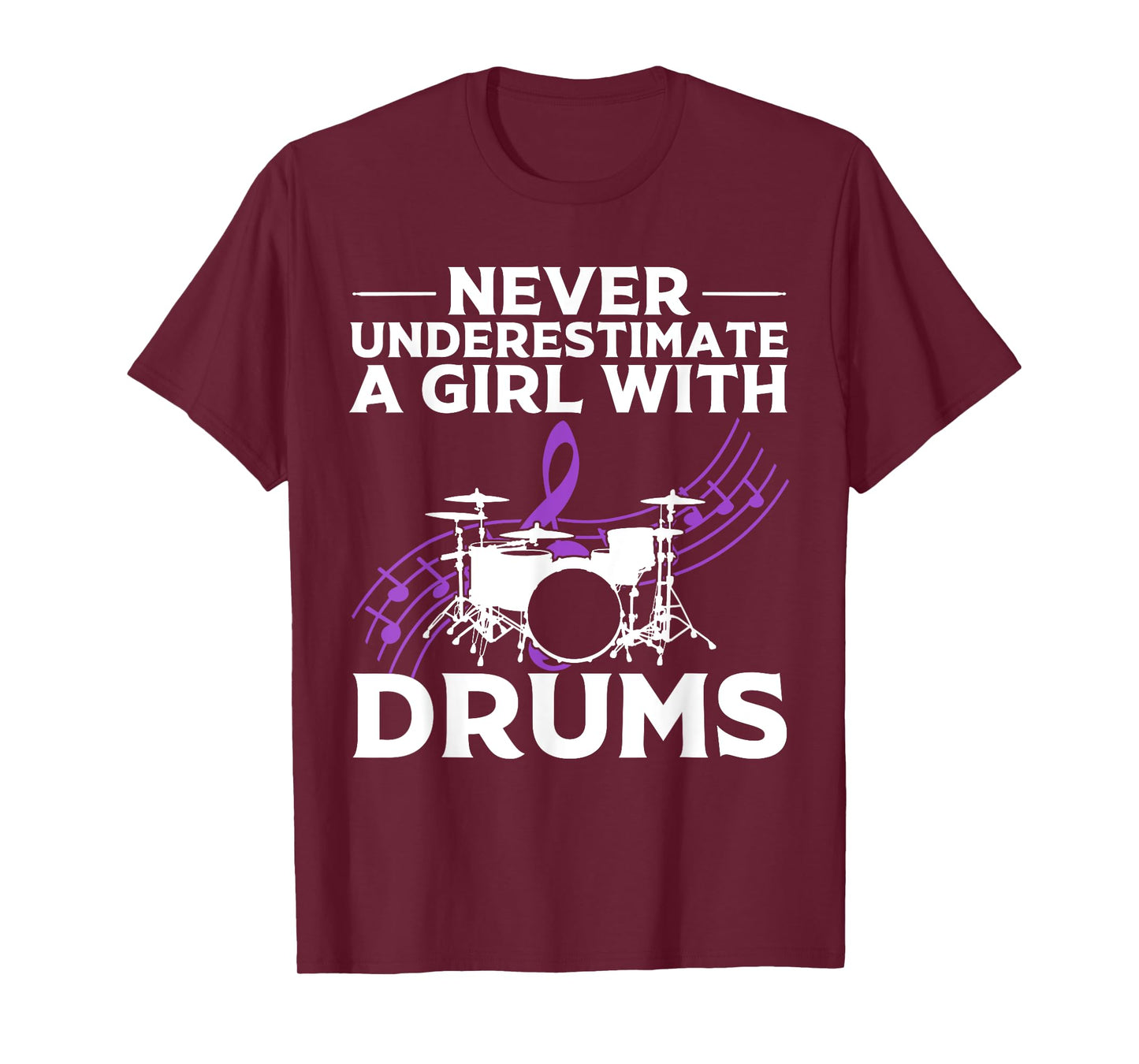 Funny Girl Drummer Gift For Women Cool Rock And Roll Lady T-Shirt