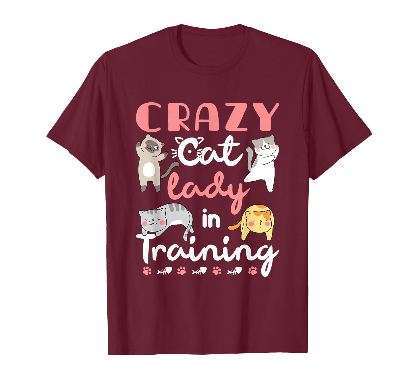 Crazy Cat Lady in Training Women Girls Kitty Cats T-Shirt