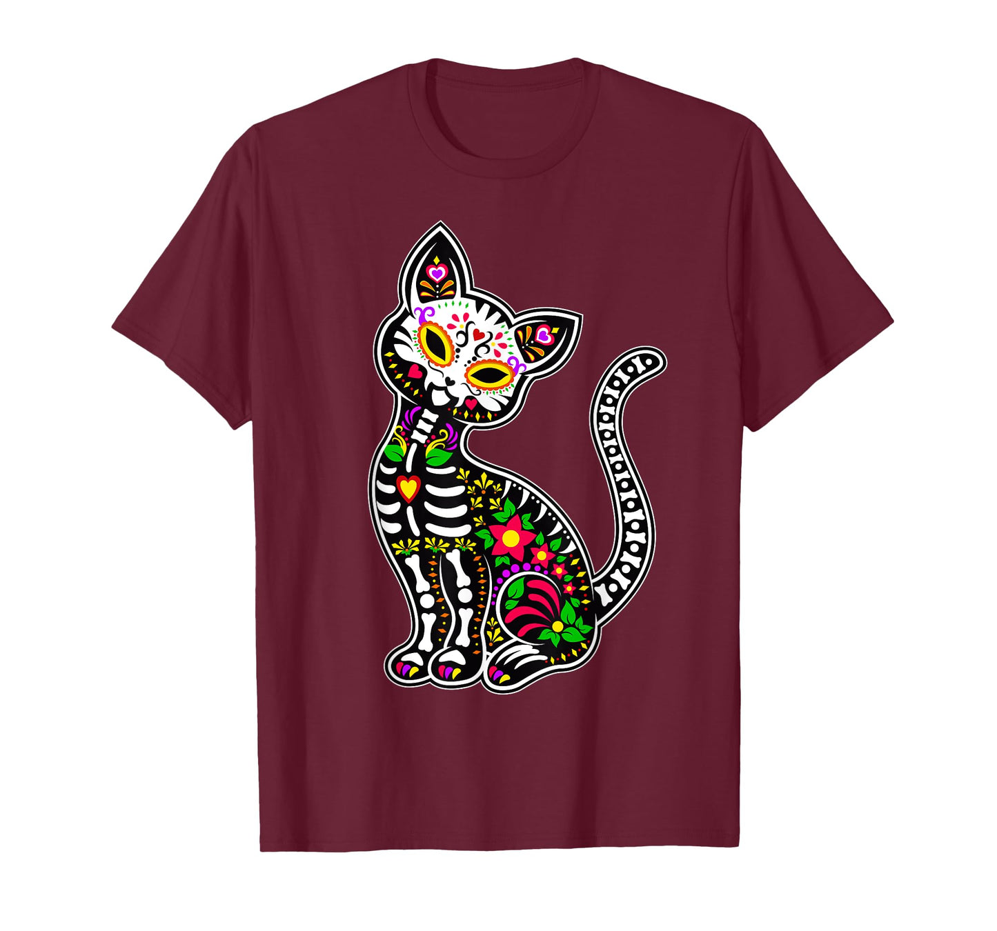 Sugar Skull Cat | Cute Dia De Los Muertos Funny Mexican Gift T-Shirt for Men Women Kids