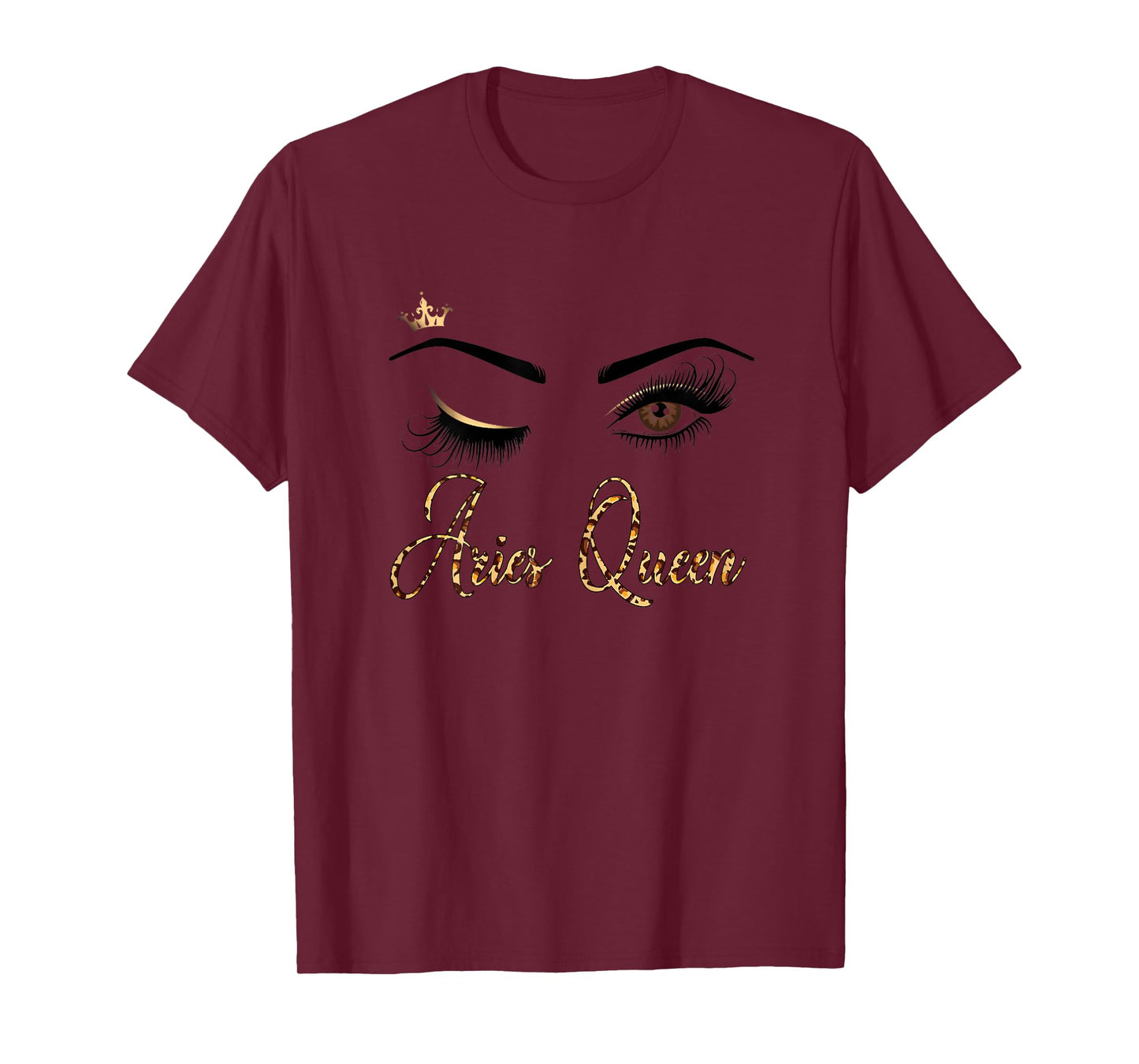 Aries Zodiac Birthday Leopard Print For Girls Women T-Shirt