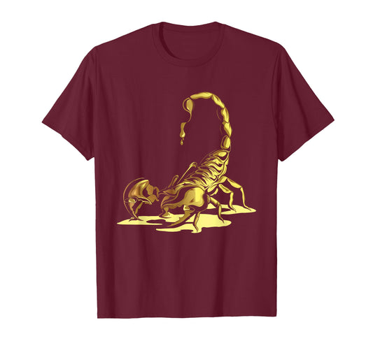Gold Scorpion Lover Arachnid Scorpio Zodiac T-Shirt