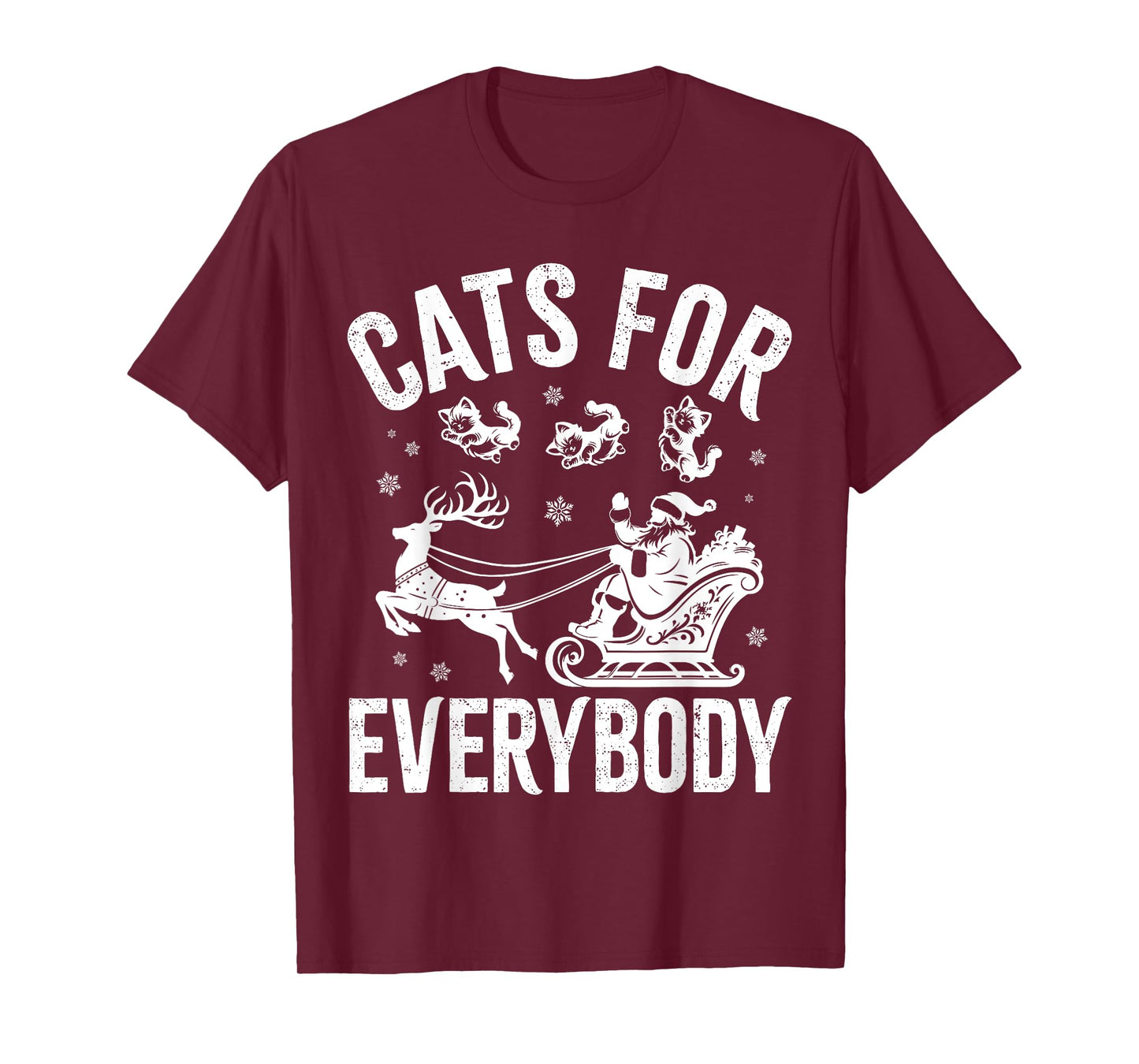 Cats For Everybody Funny Christmas Santa Cat Lover Men Women Kids T-Shirt