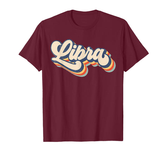 Libra Retro Zodiac Sign September October Birthday T-Shirt