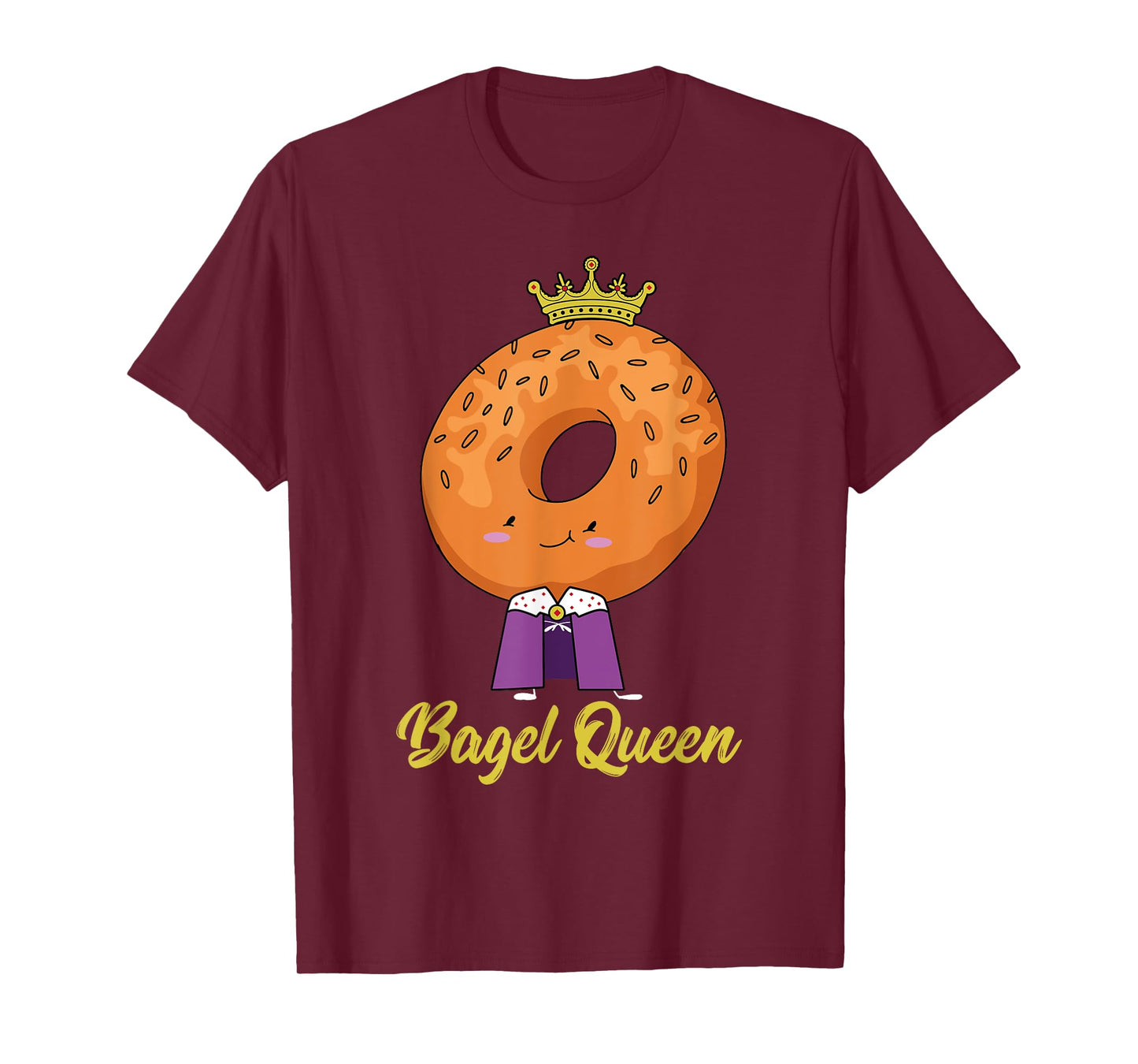 Bagel Lover Breakfast Bakery Food Funny Baking Bagel Queen T-Shirt