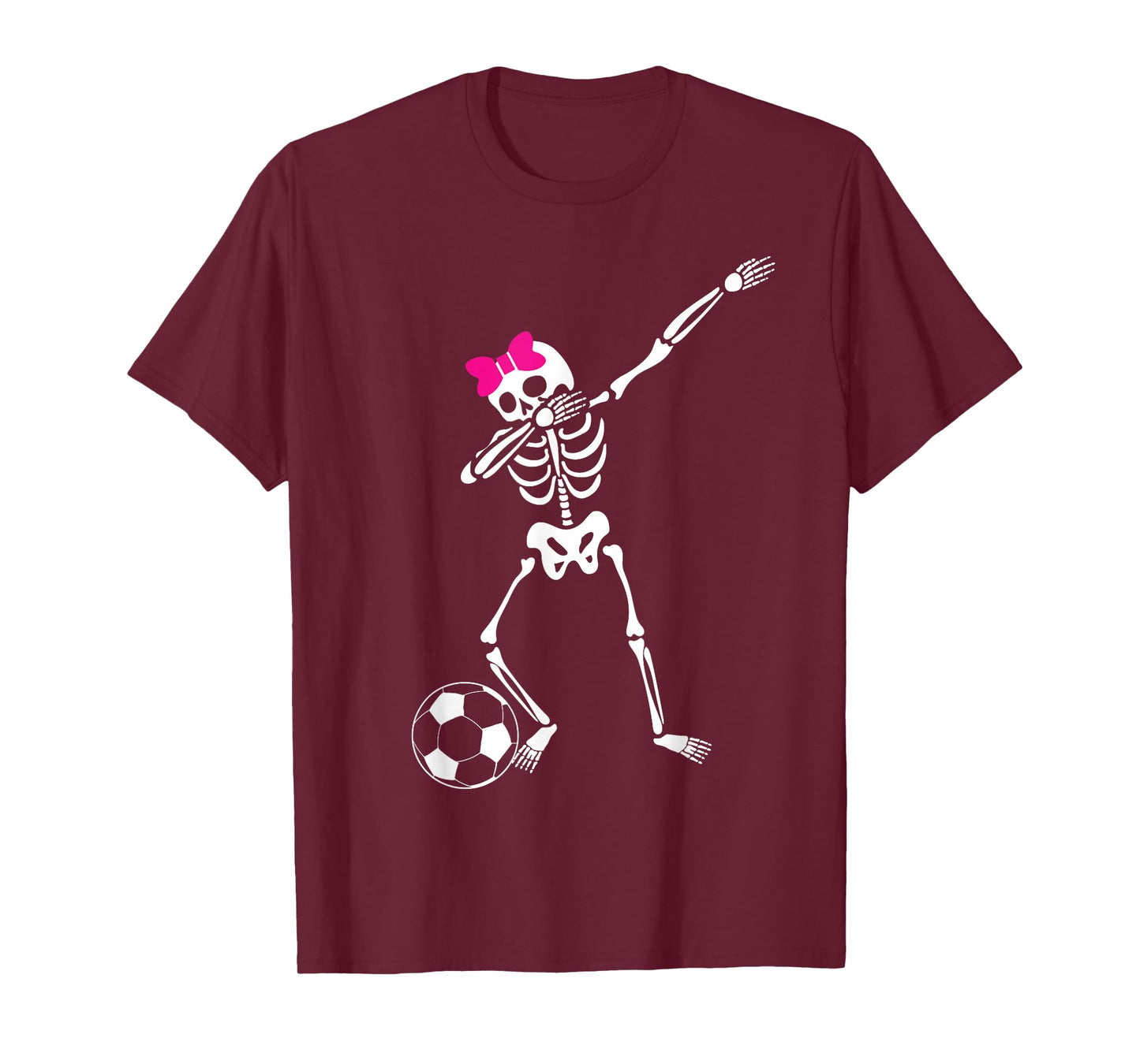 Dabbing Skeleton Girl Soccer Halloween T-Shirt