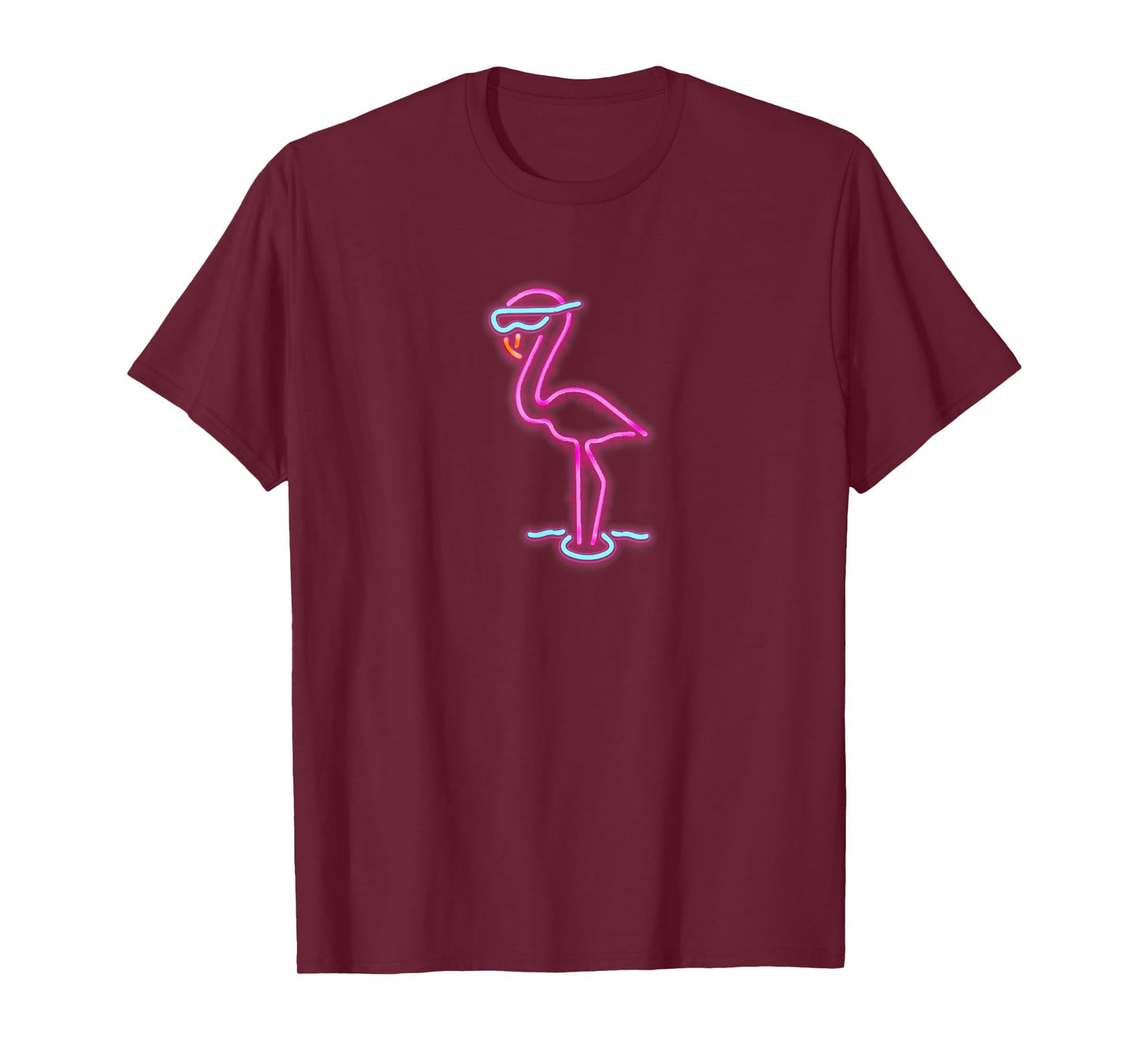 Retro Neon Flamingo T Shirt 80s 90s Vaporwave Tees by MCMA T-Shirt