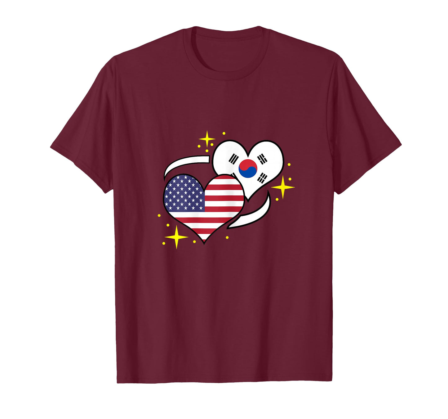 South Korean American Flag Heart South Korean Women T-Shirt
