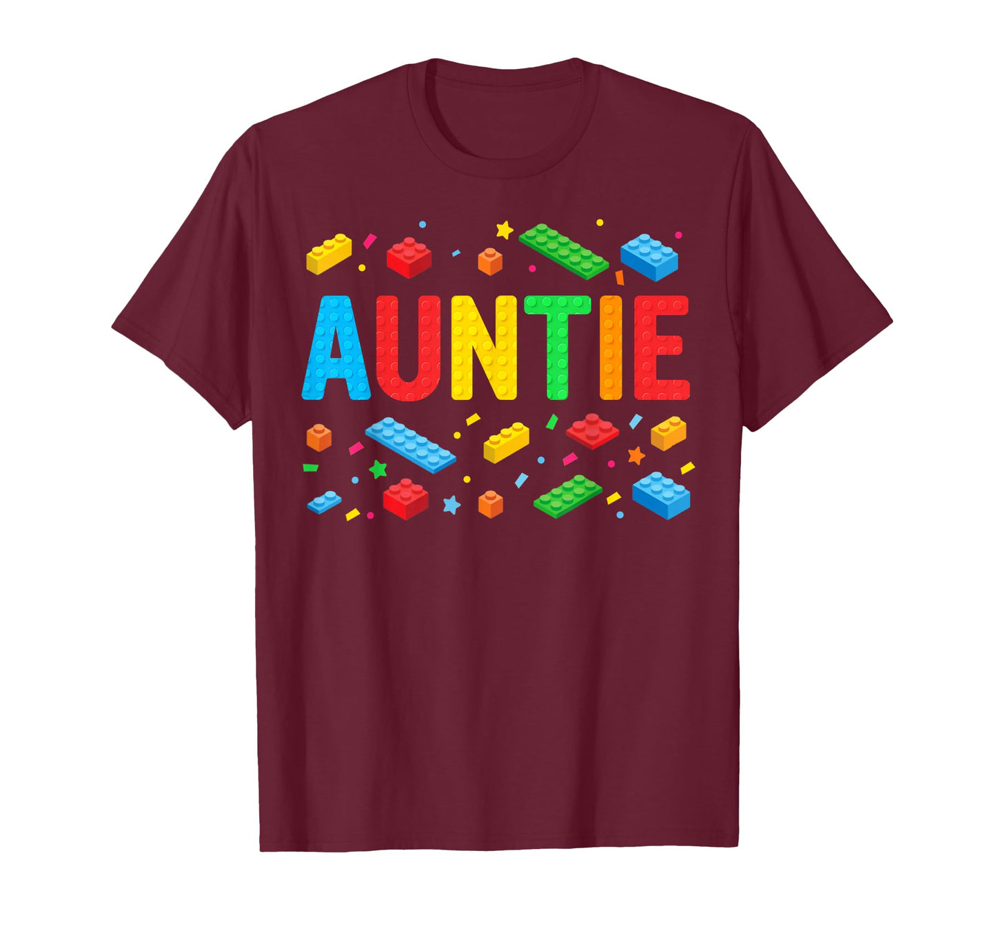 Auntie Master Builder Building Bricks Blocks Family Matching T-Shirt