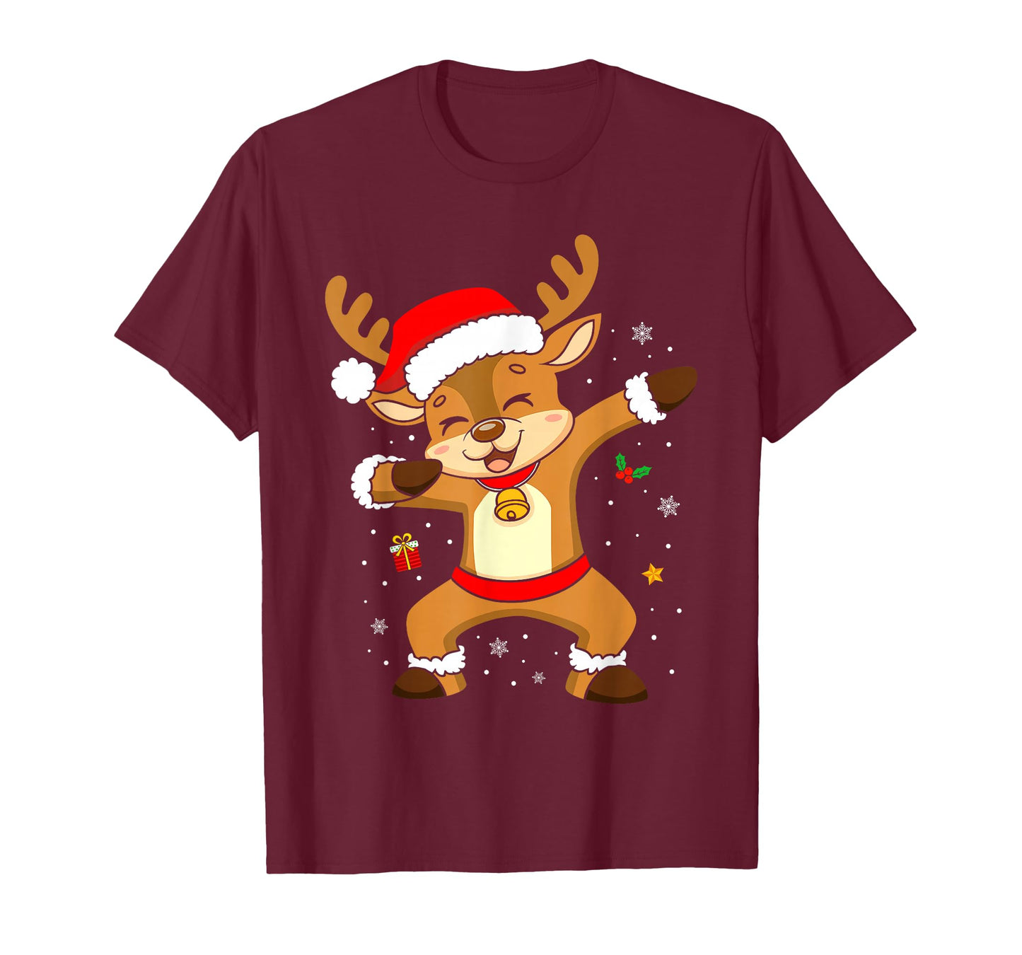 Funny Christmas Reindeer Santa Xmas Pajamas Boys Girls Kids T-Shirt