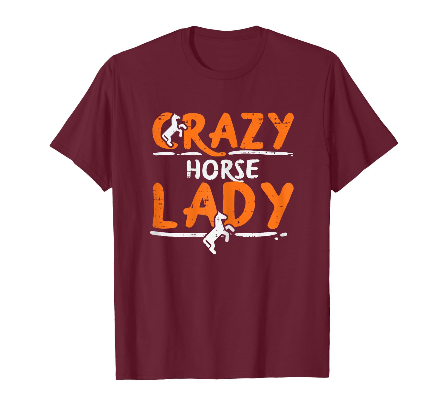 Crazy Horse Lady Funny Riding Racing Equestrian Women Girls T-Shirt