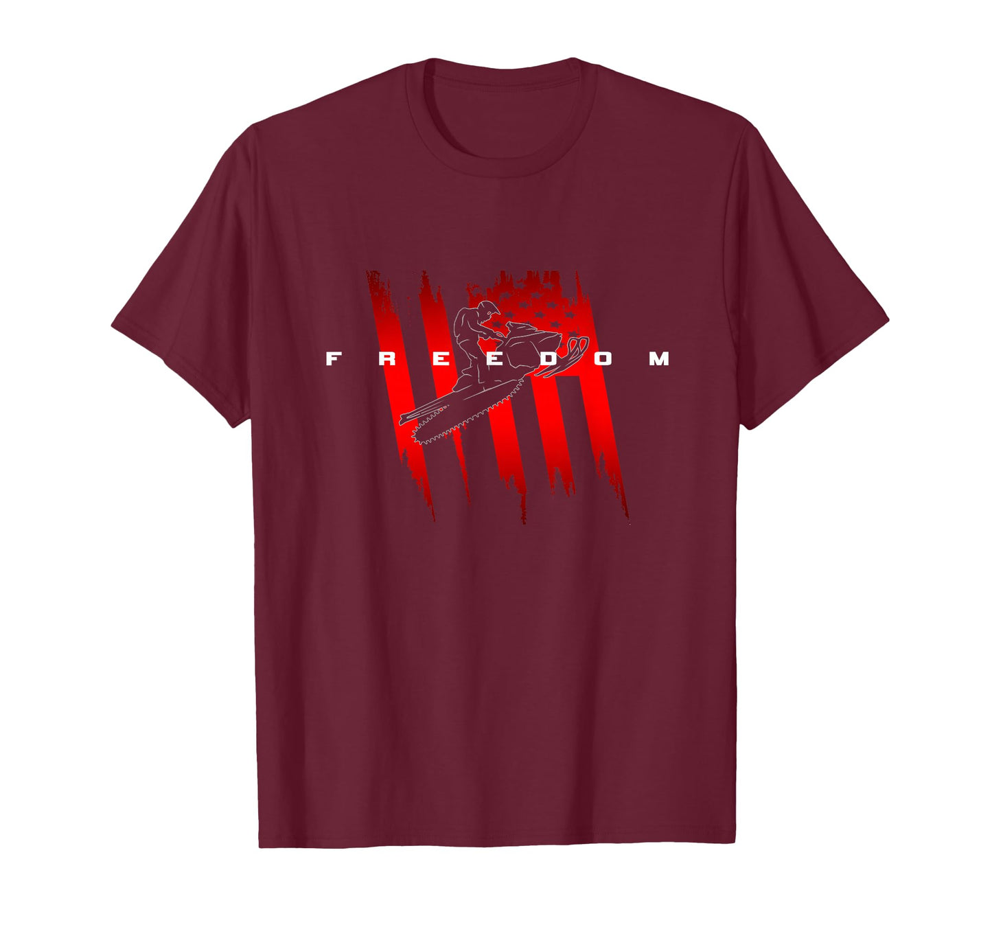 American Flag Snowmobile Apparel - Snowmobile T-Shirt