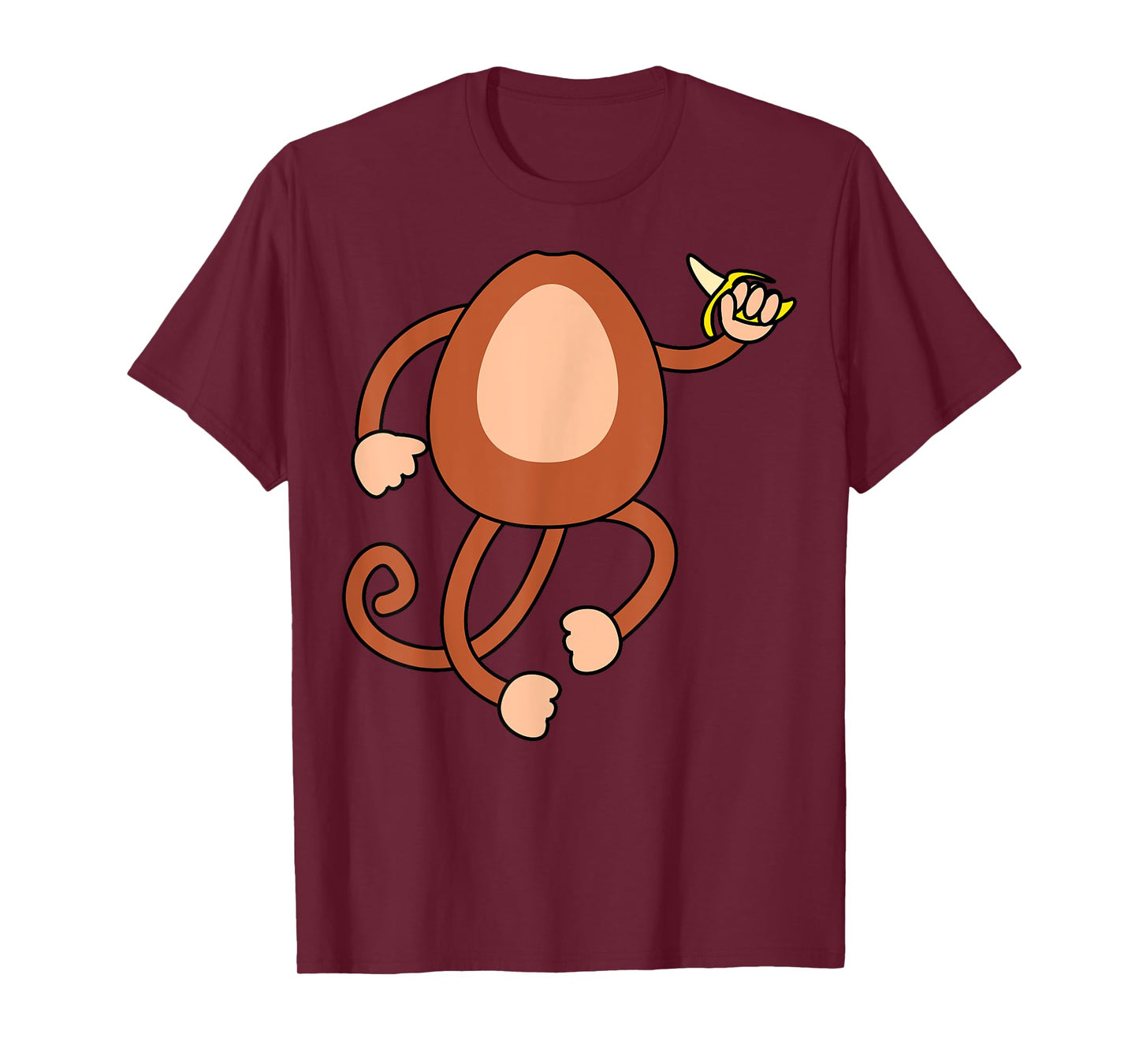 Monkey Holding Banana Costume Funny Easy Halloween Gift T-Shirt