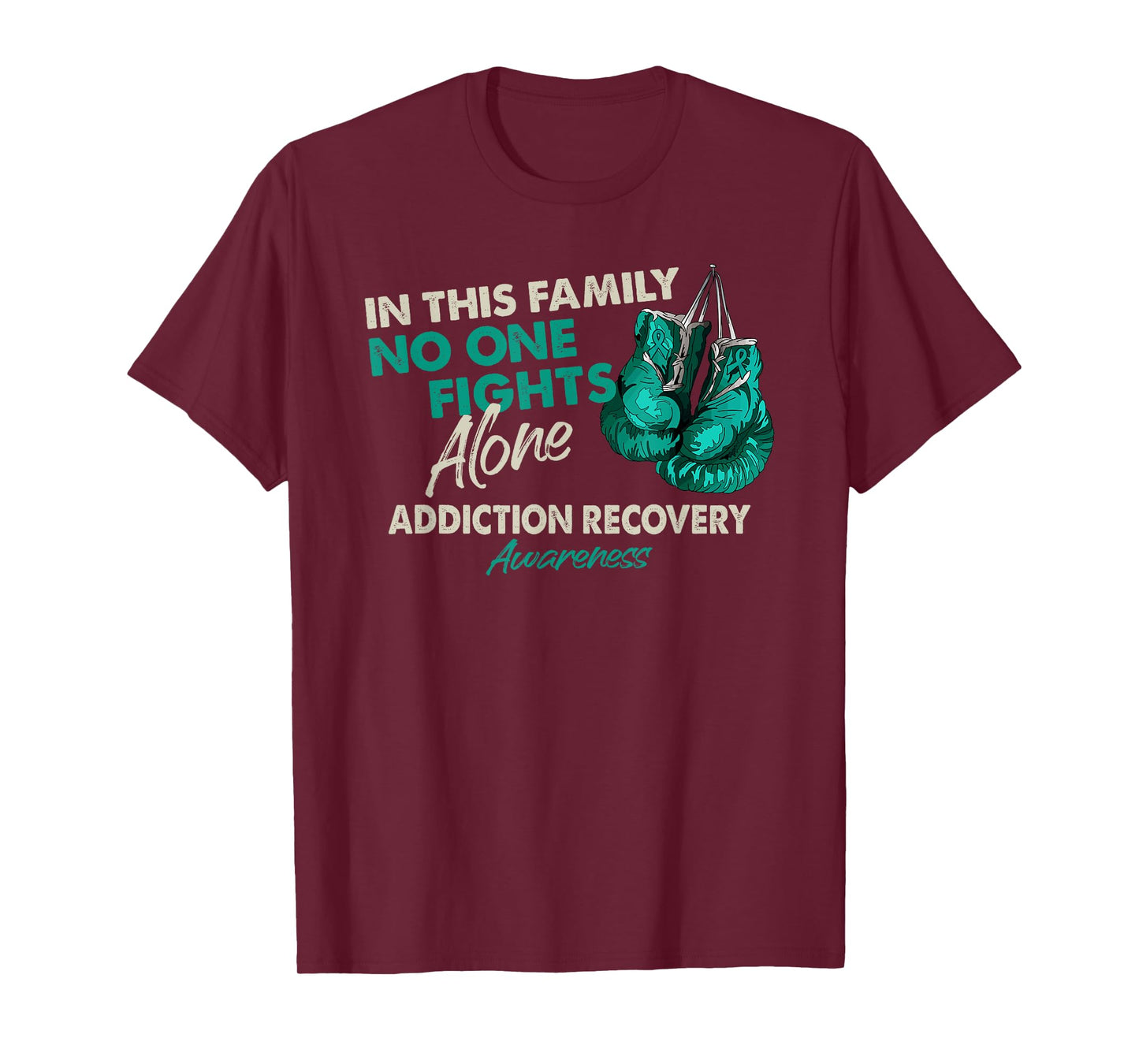 Addiction Recovery Awareness Month Gloves Ribbon T-Shirt