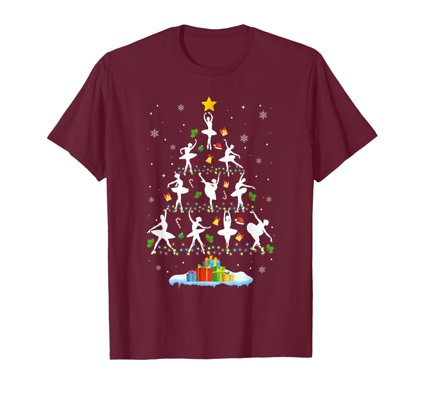 Ballet Christmas Tree Merry Christmas Ballet Dancer T-Shirt