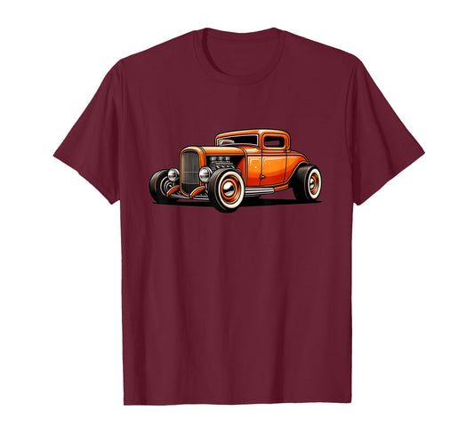 Classic Hot Rod Retro Vintage Custom Hotrod Car Illustration T-Shirt