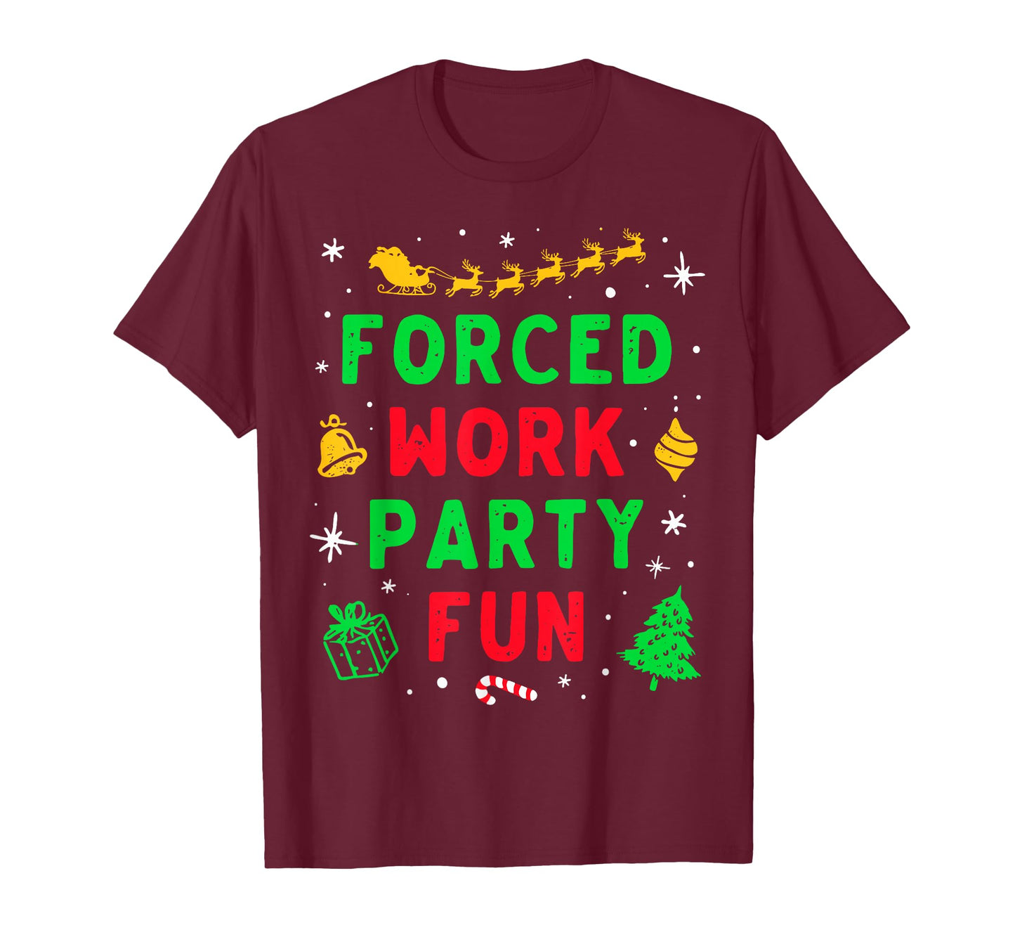 Forced Work Party Fun Vintage Office Merry Christmas Party T-Shirt