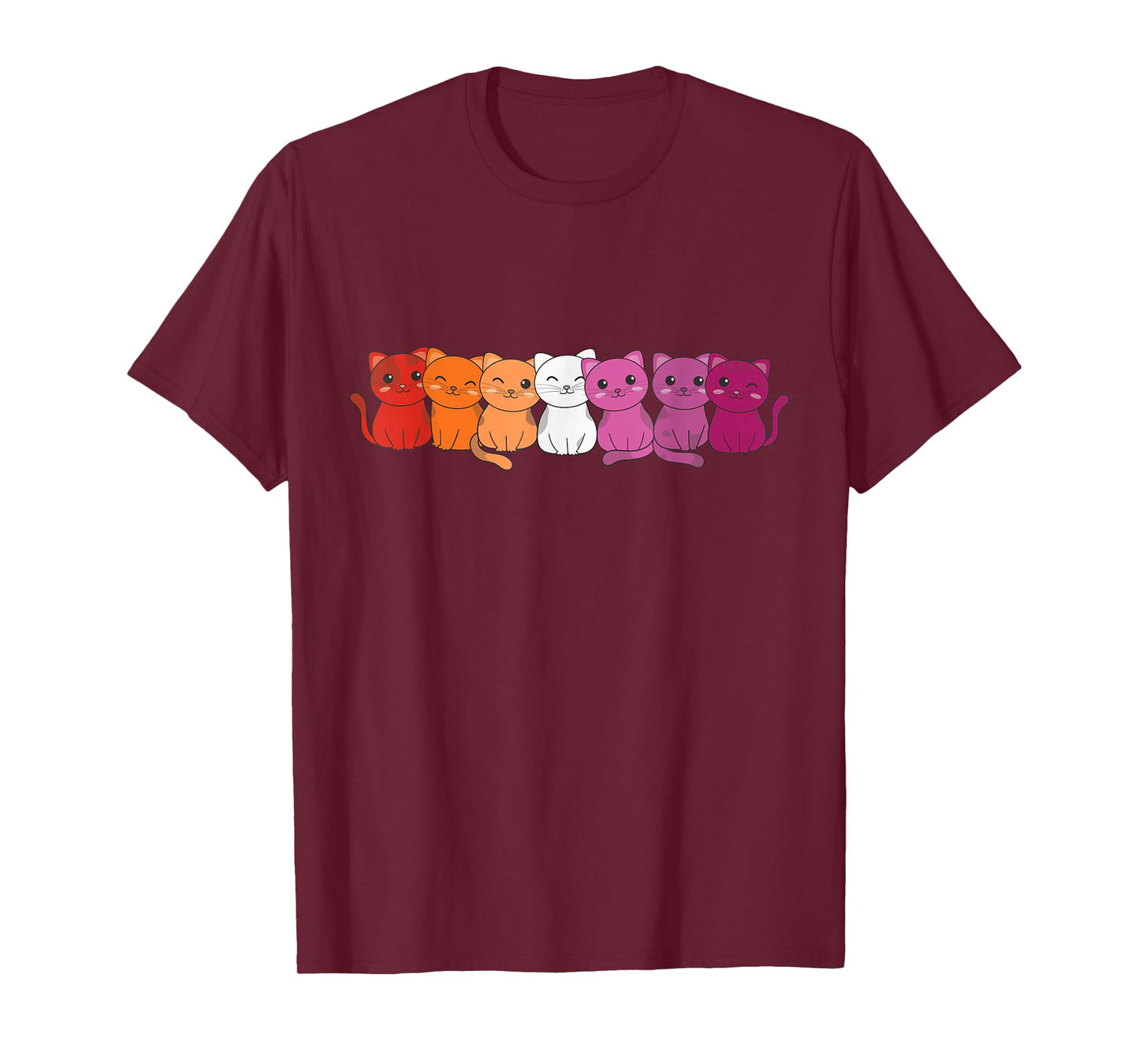 Lesbian Flag Gay Pride LGBTQ Cats Cute Lesbian cat T-Shirt