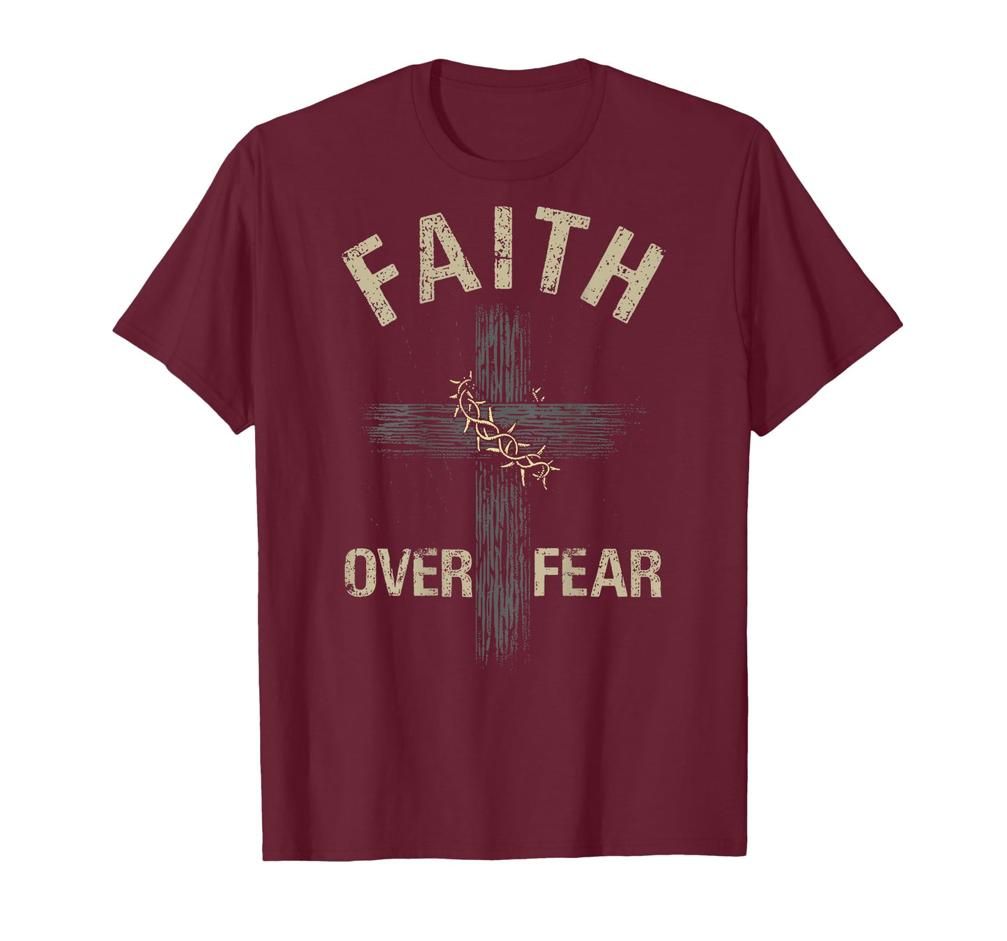 Faith Over Fear American Christian Cross God Jesus T-Shirt