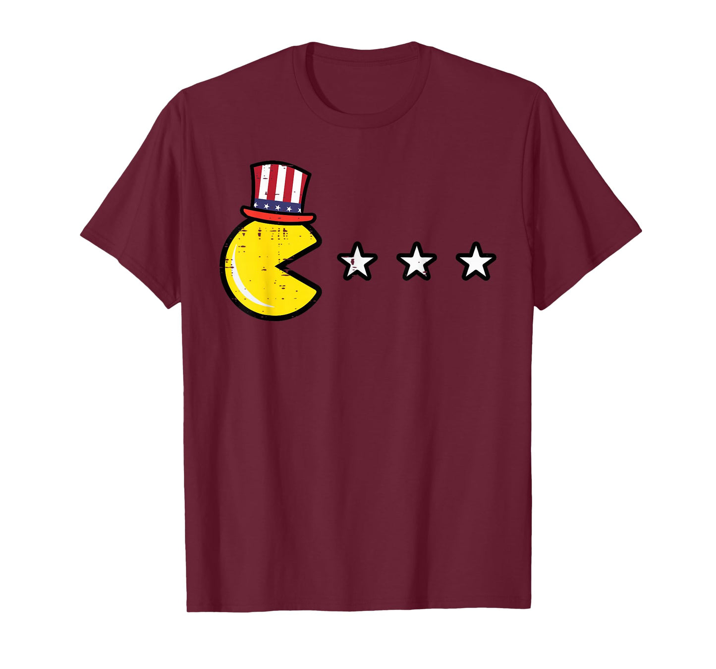 4th July Video Game Eating Stars Retro Gamer Boys Kids Men T-Shirt