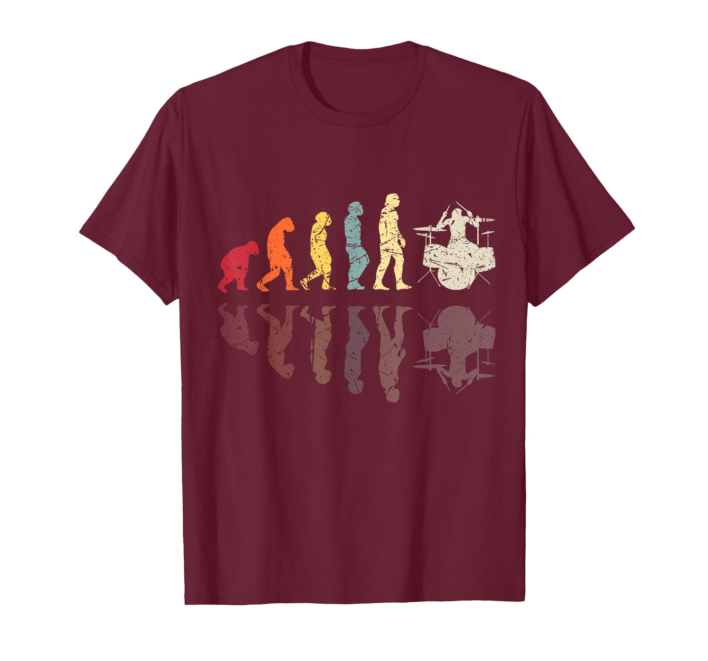 Evolution of man Drums Band Retro Vintage Drummer T-Shirt