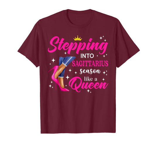 Stepping Into Sagittarius Season Like A Queen Pink High Heel T-Shirt