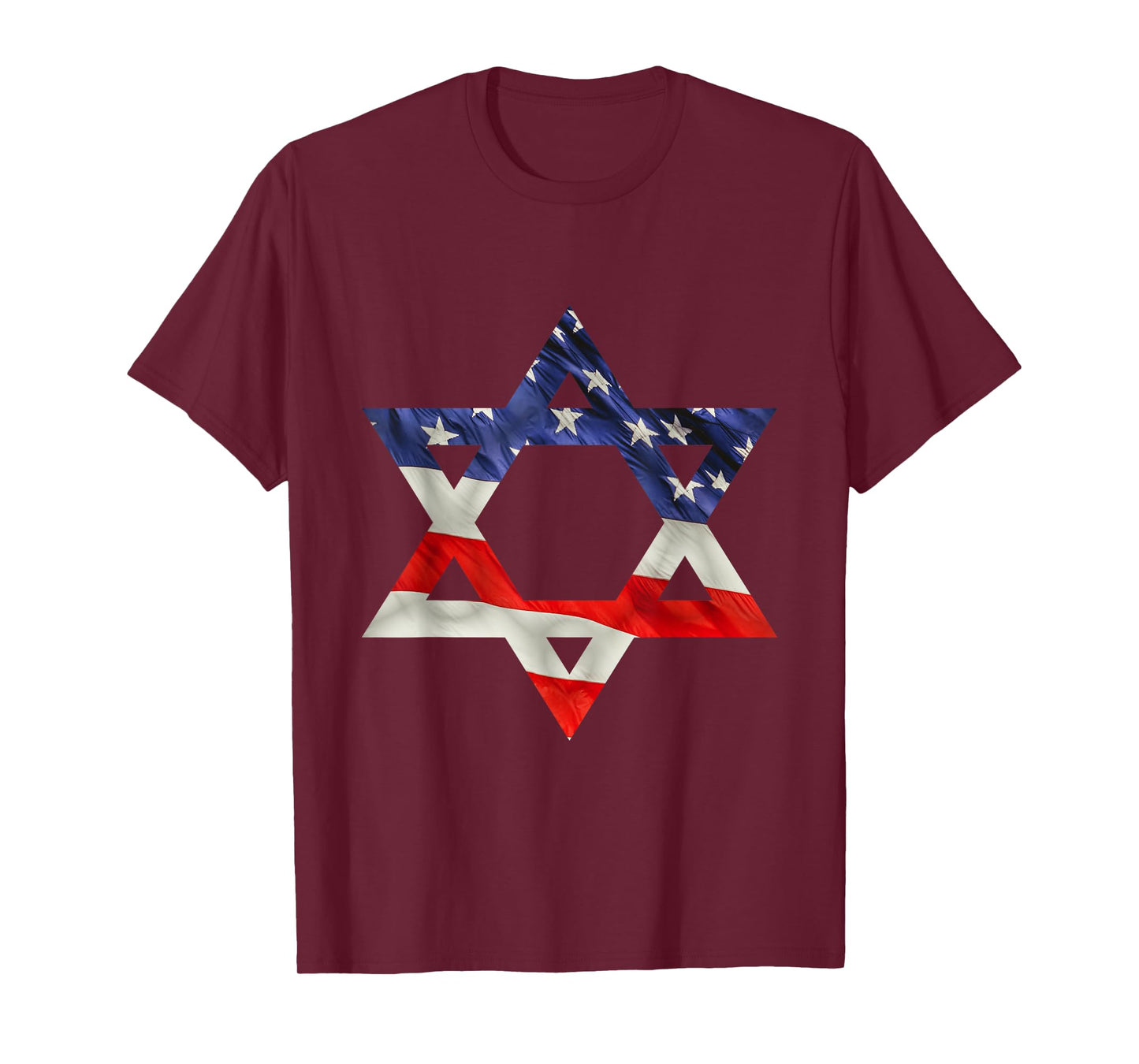 Star Of David American Flag Pro Israel USA Israeli Jewish T-Shirt