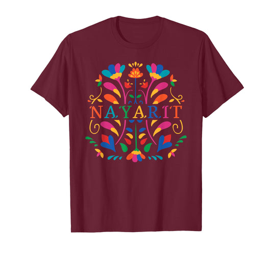 Nayarit Shirt, Nayarit Flower, Nayarit Otomi Mexico T-Shirt