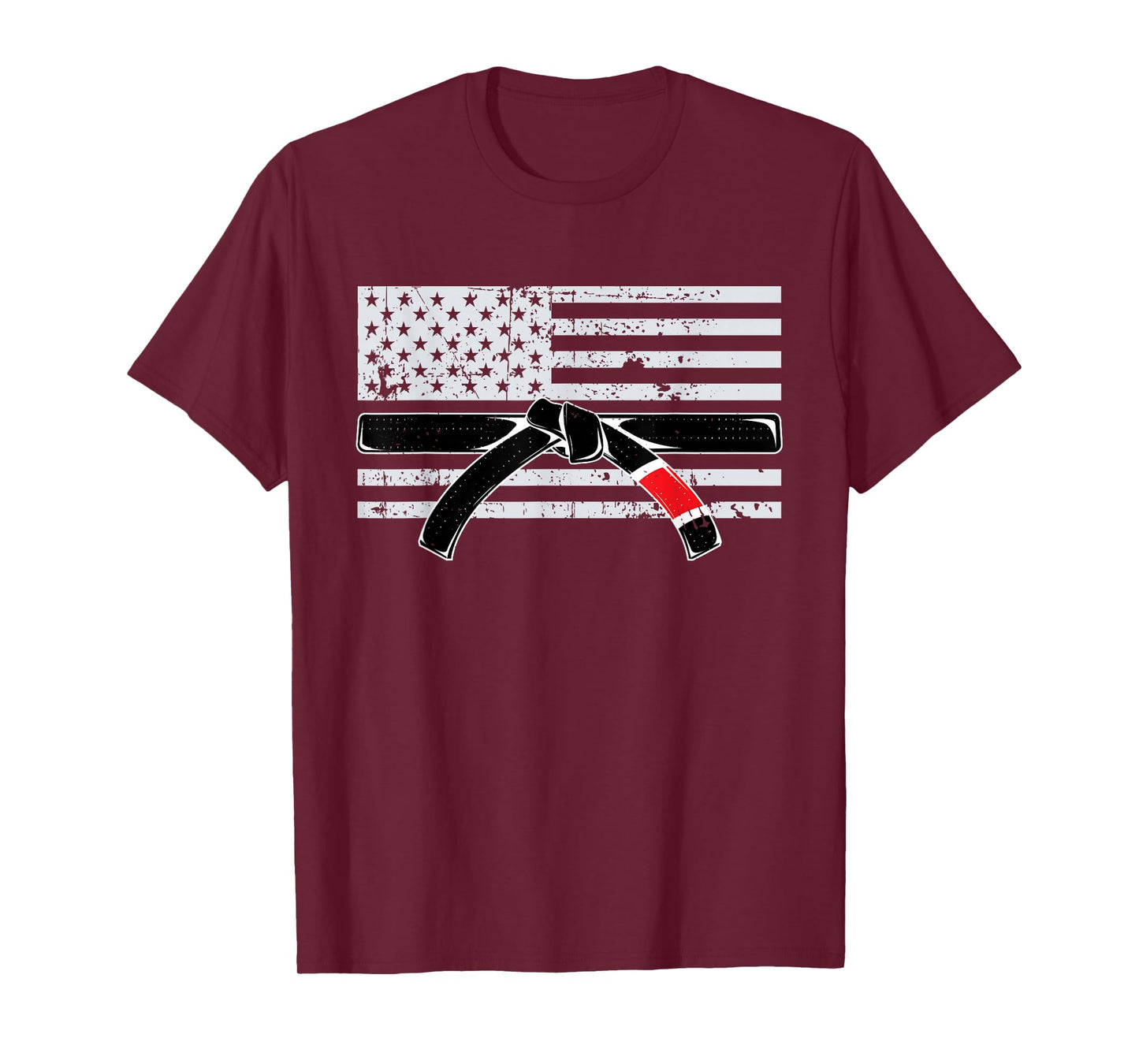 American Flag Jiu Jitsu Black Belt Ranking BJJ Jiujitsu Gift T-Shirt