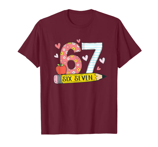 67 Shirt for Teachers 67 Meme Girls Women Teacher Six Seven T-Shirt