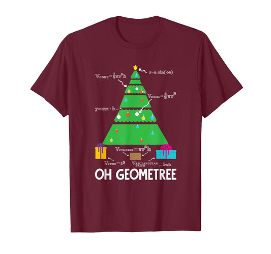 Christmas Tree Geometree Geometry Funny Math Teacher T-Shirt