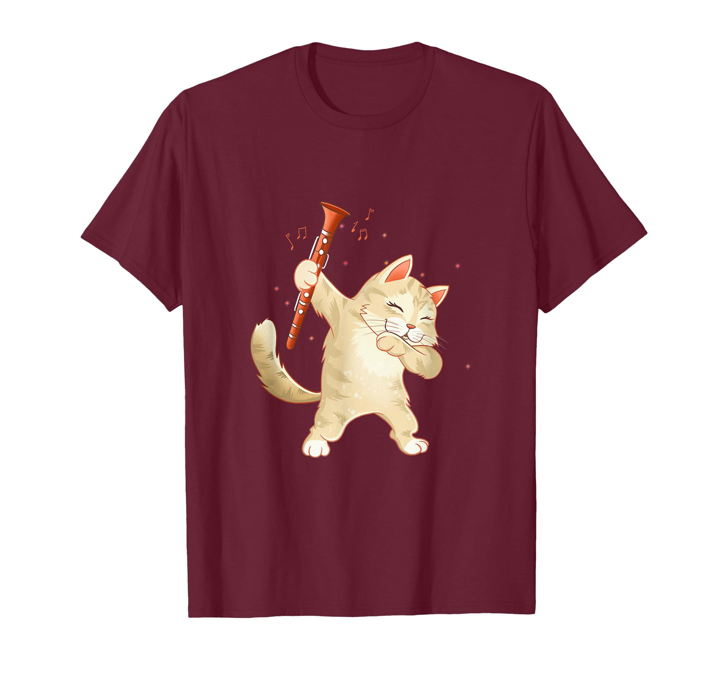 Funny Clarinet Dabbing Cat Lover Clarinetist Cat Men Women T-Shirt
